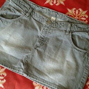 Abercrombie & Fitch Grey Mini Jean Skirt